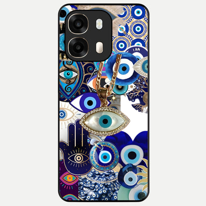  Mystic Charm Eye Glass Case For Oppo A6  back cover – full design glossy printed glass finish