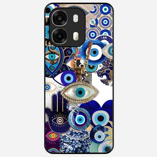  Mystic Charm Eye Glass Case For Oppo A6  back cover – full design glossy printed glass finish