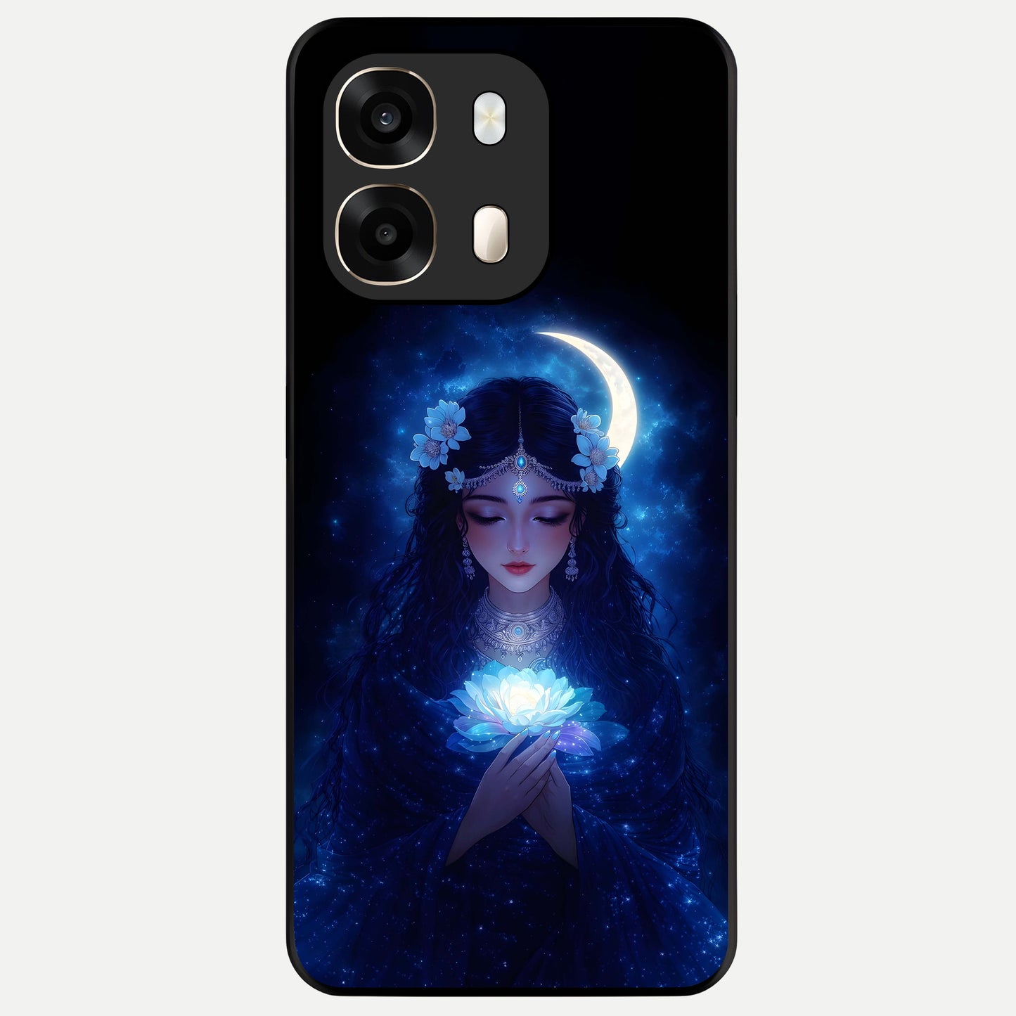  Mystic Moon Queen Glass Case For Oppo A6  back cover – full design glossy printed glass finish