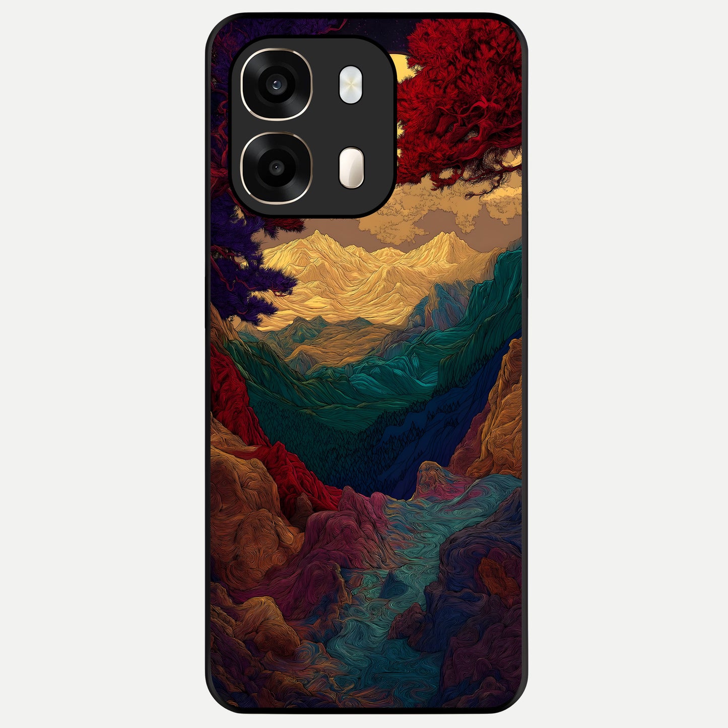  Mystic Valley Light Glass Case For Oppo A6  back cover – full design glossy printed glass finish