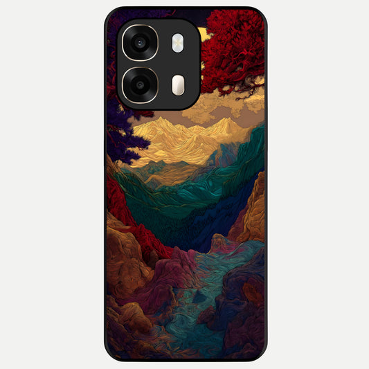  Mystic Valley Light Glass Case For Oppo A6  back cover – full design glossy printed glass finish
