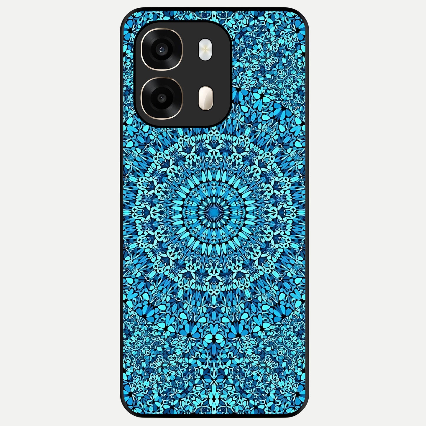  Ocean Bloom Mandala Glass Case For Oppo A6  back cover – full design glossy printed glass finish
