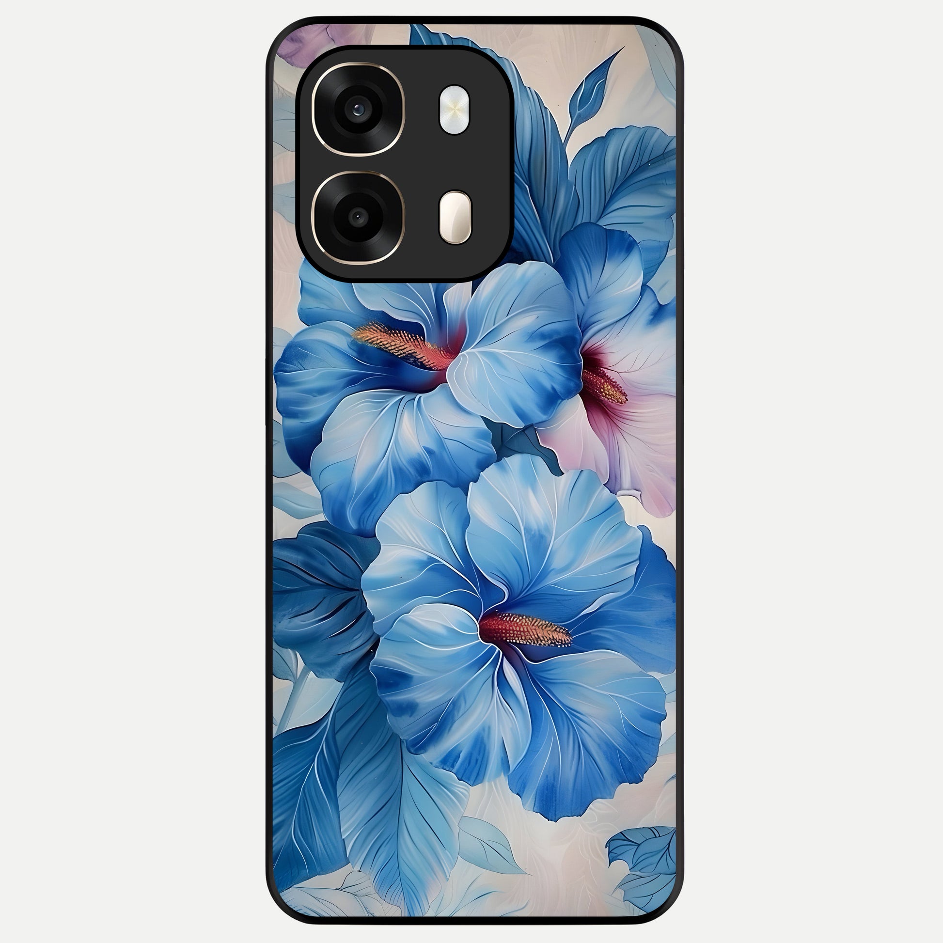  Ocean Hibiscus Grace Glass Case For Oppo A6  back cover – full design glossy printed glass finish