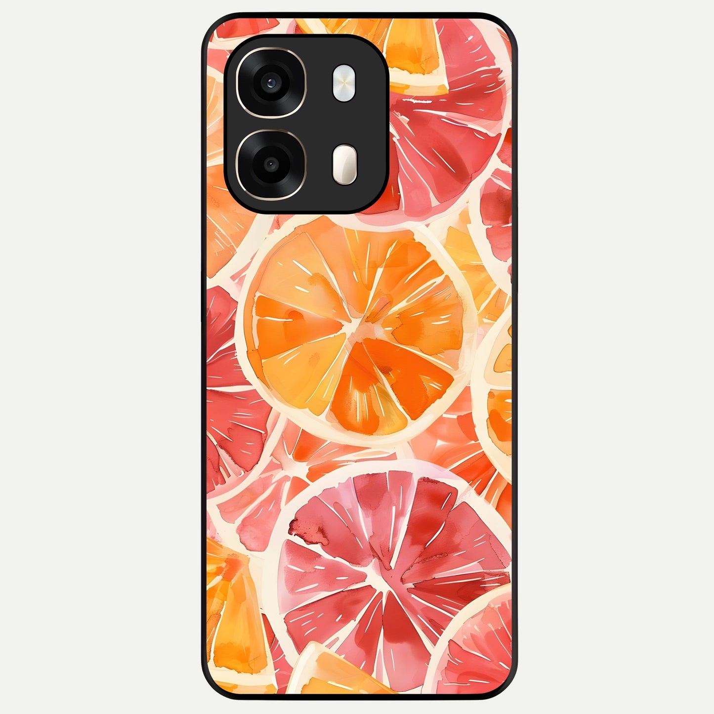 Orange Fruits Pattern Glass Case For Oppo A6  back cover – full design glossy printed glass finish