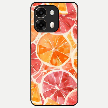  Orange Fruits Pattern Glass Case For Oppo A6  back cover – full design glossy printed glass finish