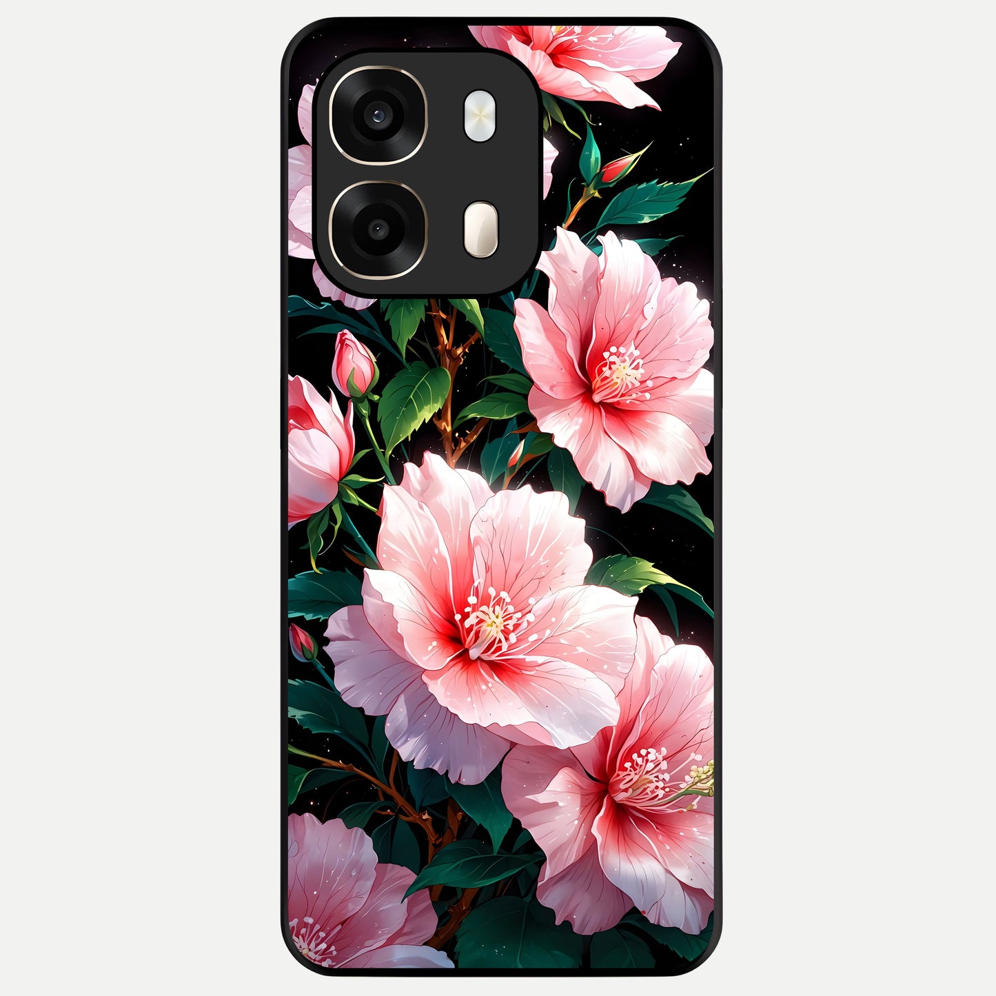  Peach Flower Glass Case For Oppo A6  back cover – full design glossy printed glass finish