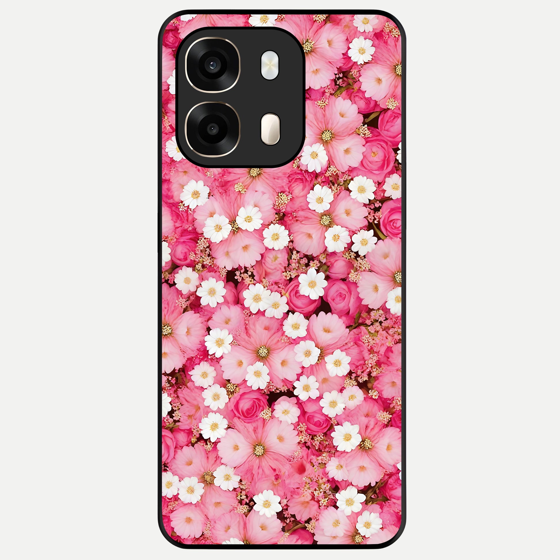  Pink Daisy Bliss Glass Case For Oppo A6  back cover – full design glossy printed glass finish