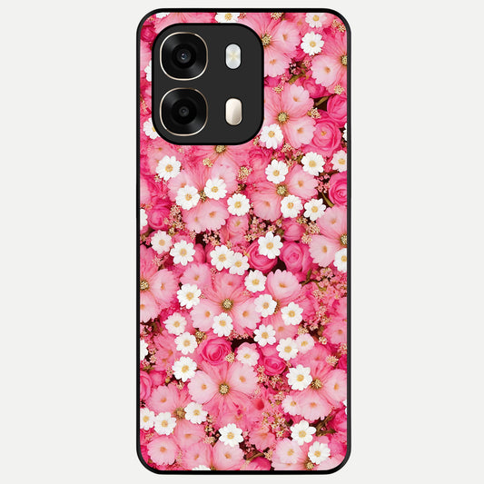  Pink Daisy Bliss Glass Case For Oppo A6  back cover – full design glossy printed glass finish