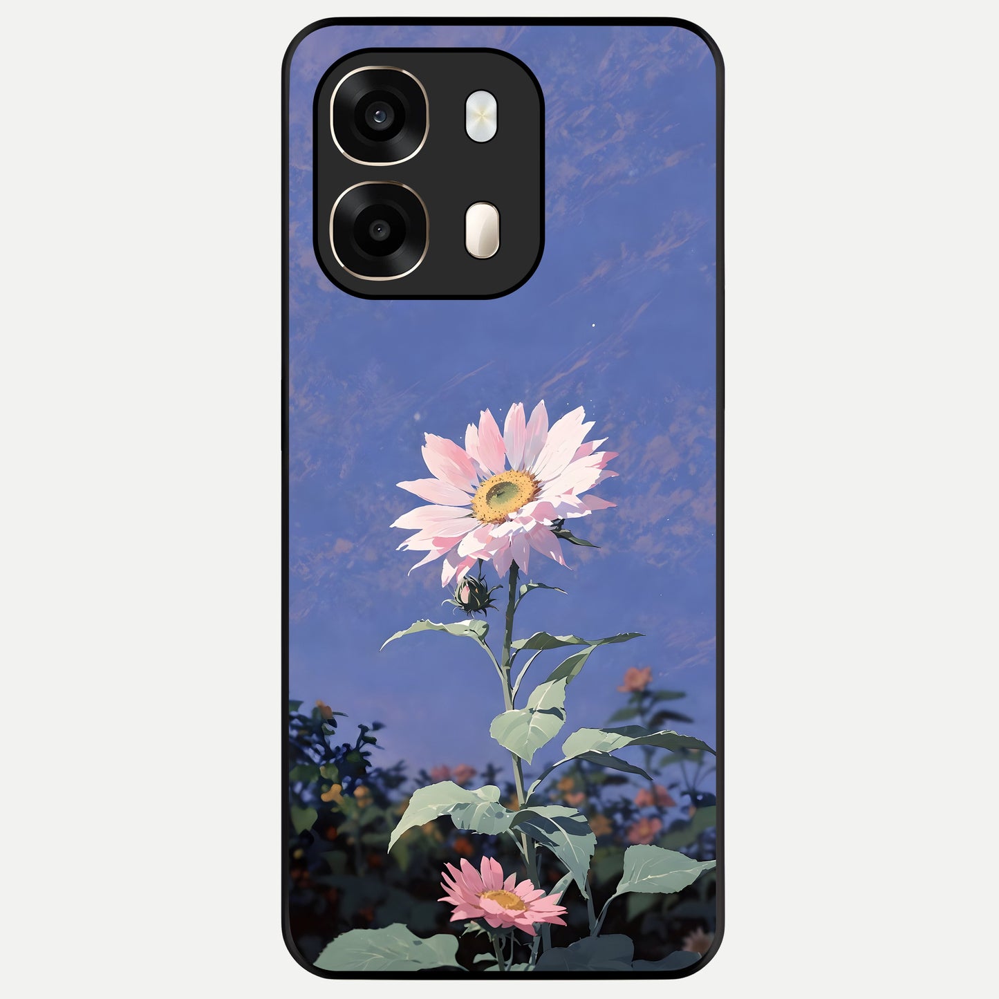  Pink Shells Outline Glass Case For Oppo A6  back cover – full design glossy printed glass finish