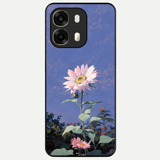  Pink Shells Outline Glass Case For Oppo A6  back cover – full design glossy printed glass finish