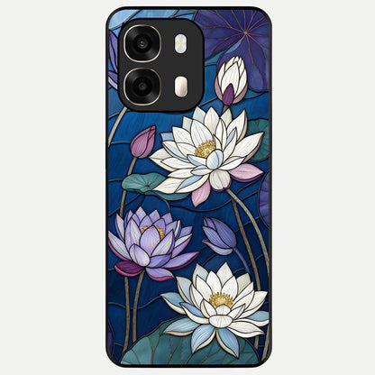  Purple Lotus Stained Glass Case For Oppo A6  back cover – full design glossy printed glass finish