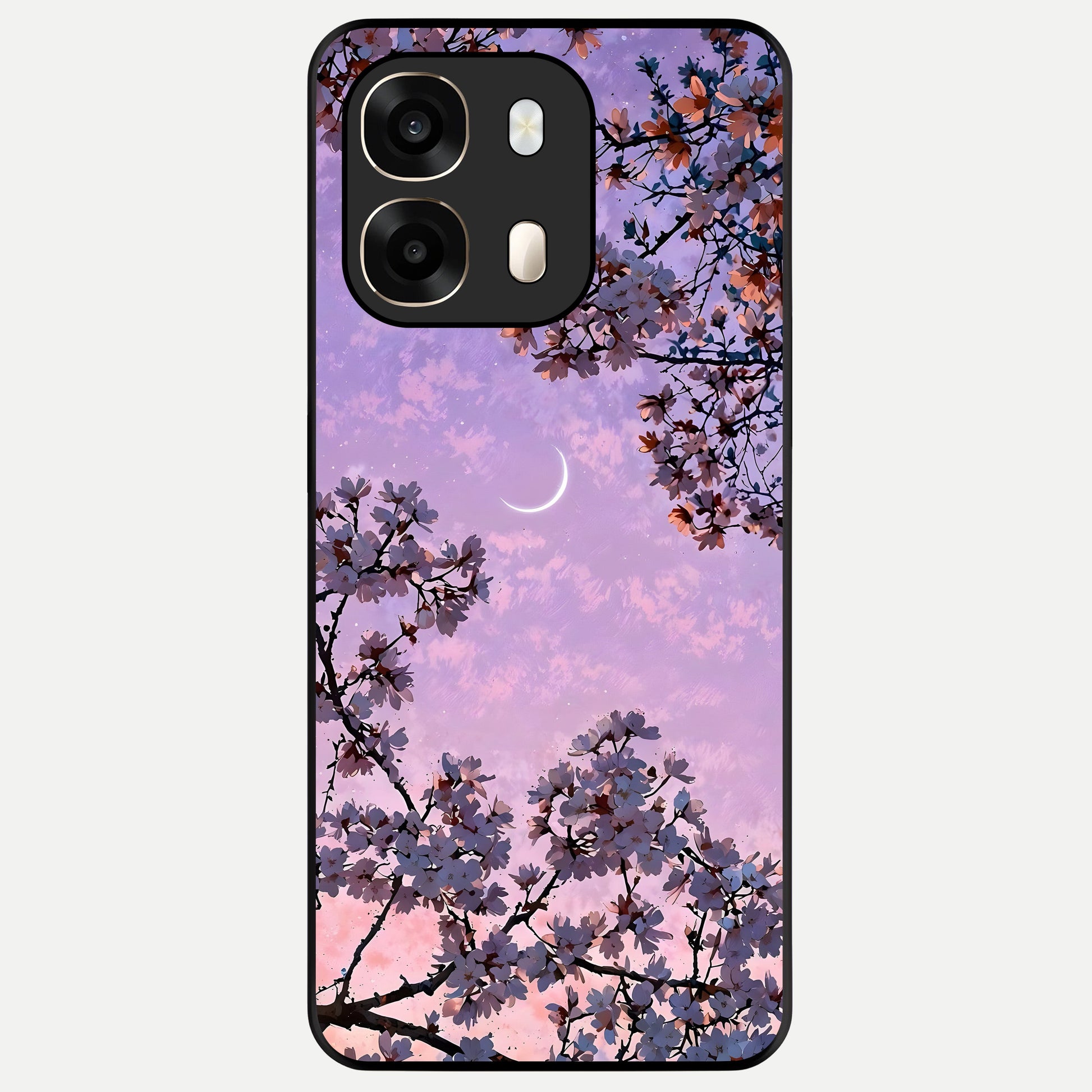  Purple Serenity Moon Glass Case For Oppo A6  back cover – full design glossy printed glass finish