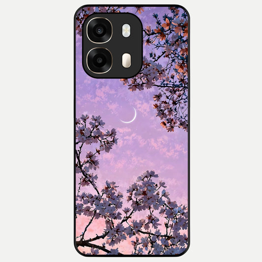  Purple Serenity Moon Glass Case For Oppo A6  back cover – full design glossy printed glass finish