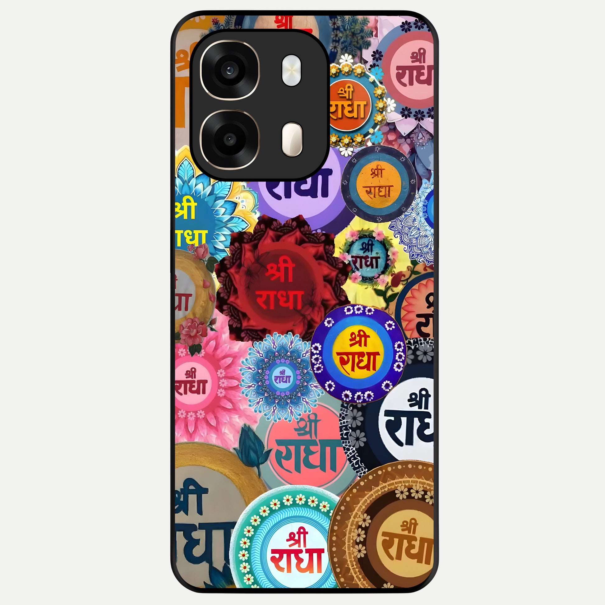  Radha Divine Bloom Glass Case For Oppo A6  back cover – full design glossy printed glass finish
