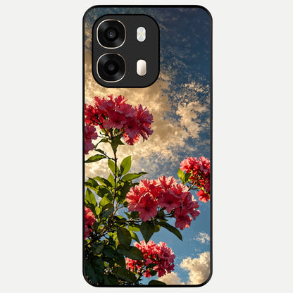  Red Bloom Skies Glass Case For Oppo A6  back cover – full design glossy printed glass finish