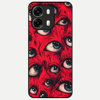  Red Eyes Pattern Glass Case For Oppo A6  back cover – full design glossy printed glass finish