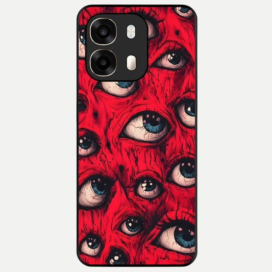  Red Eyes Pattern Glass Case For Oppo A6  back cover – full design glossy printed glass finish