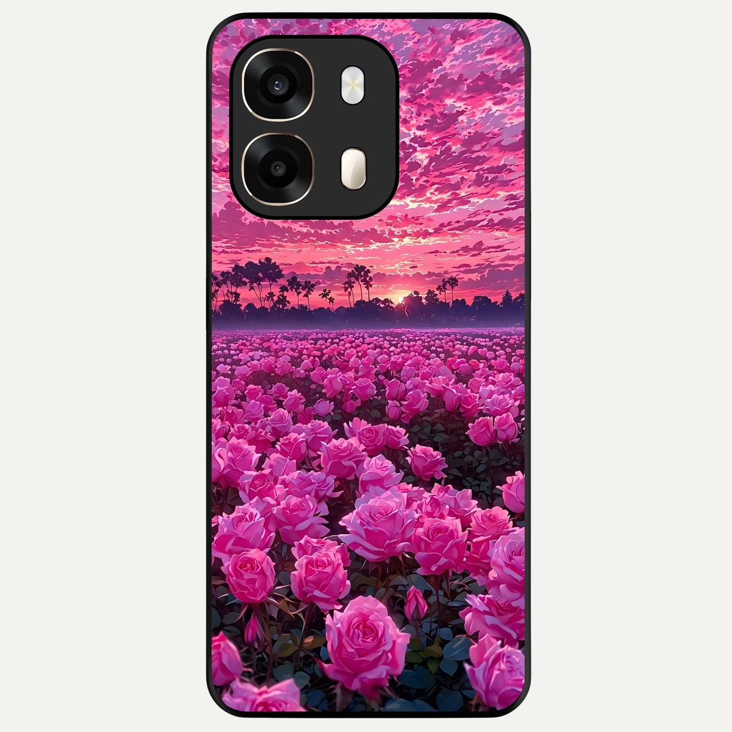  Rose Sunset Valley Glass Case For Oppo A6  back cover – full design glossy printed glass finish
