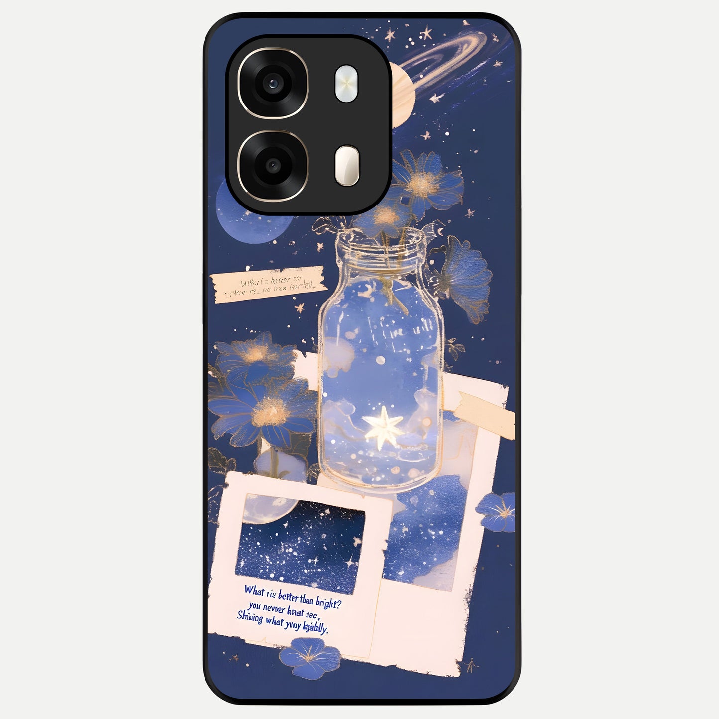  Starlit Cosmic Jar Glass Case For Oppo A6  back cover – full design glossy printed glass finish