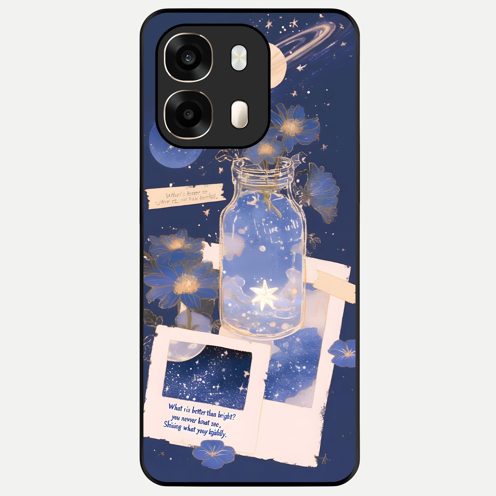  Starlit Cosmic Jar Glass Case For Oppo A6  back cover – full design glossy printed glass finish