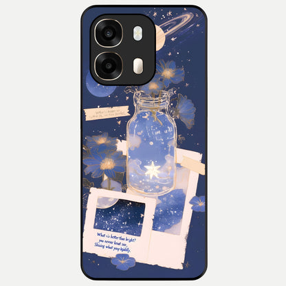  Starlit Cosmic Jar Glass Case For Oppo A6  back cover – full design glossy printed glass finish