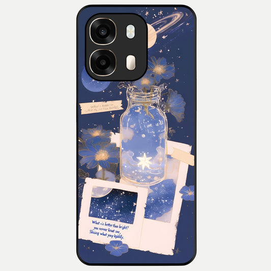  Starlit Cosmic Jar Glass Case For Oppo A6  back cover – full design glossy printed glass finish