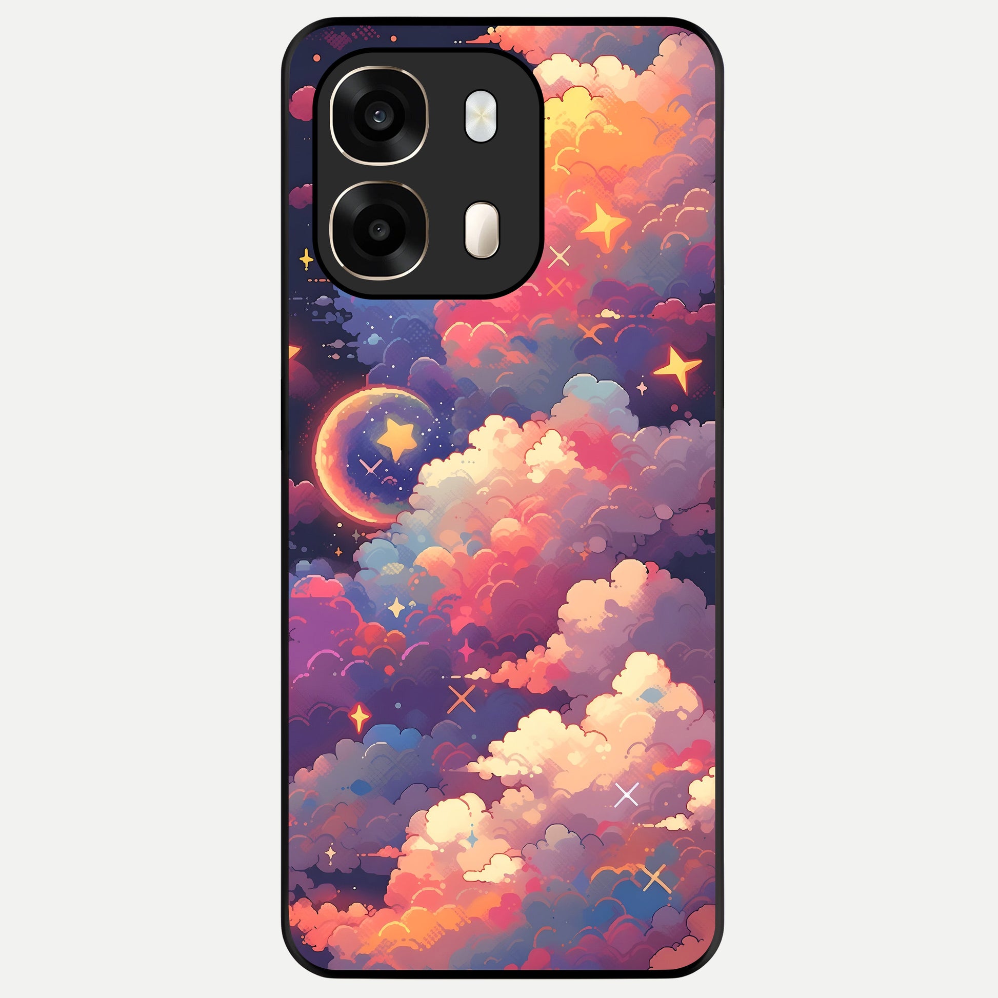  Starlit Dream Clouds Glass Case For Oppo A6  back cover – full design glossy printed glass finish