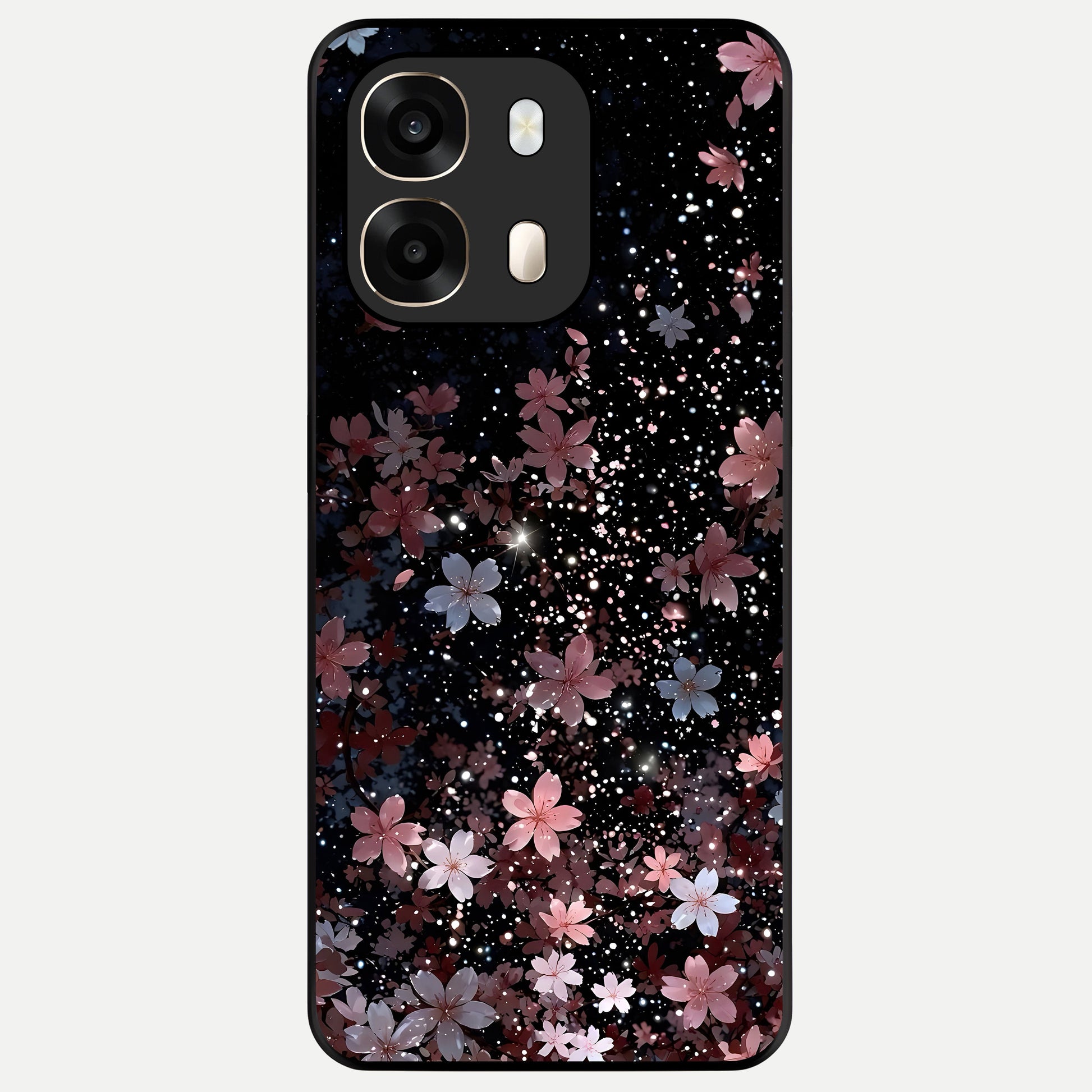  Starlit Flower Dreams Glass Case For Oppo A6  back cover – full design glossy printed glass finish