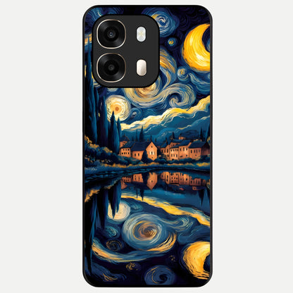  Starry Sky Serenity Glass Case For Oppo A6  back cover – full design glossy printed glass finish