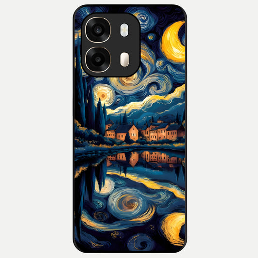  Starry Sky Serenity Glass Case For Oppo A6  back cover – full design glossy printed glass finish