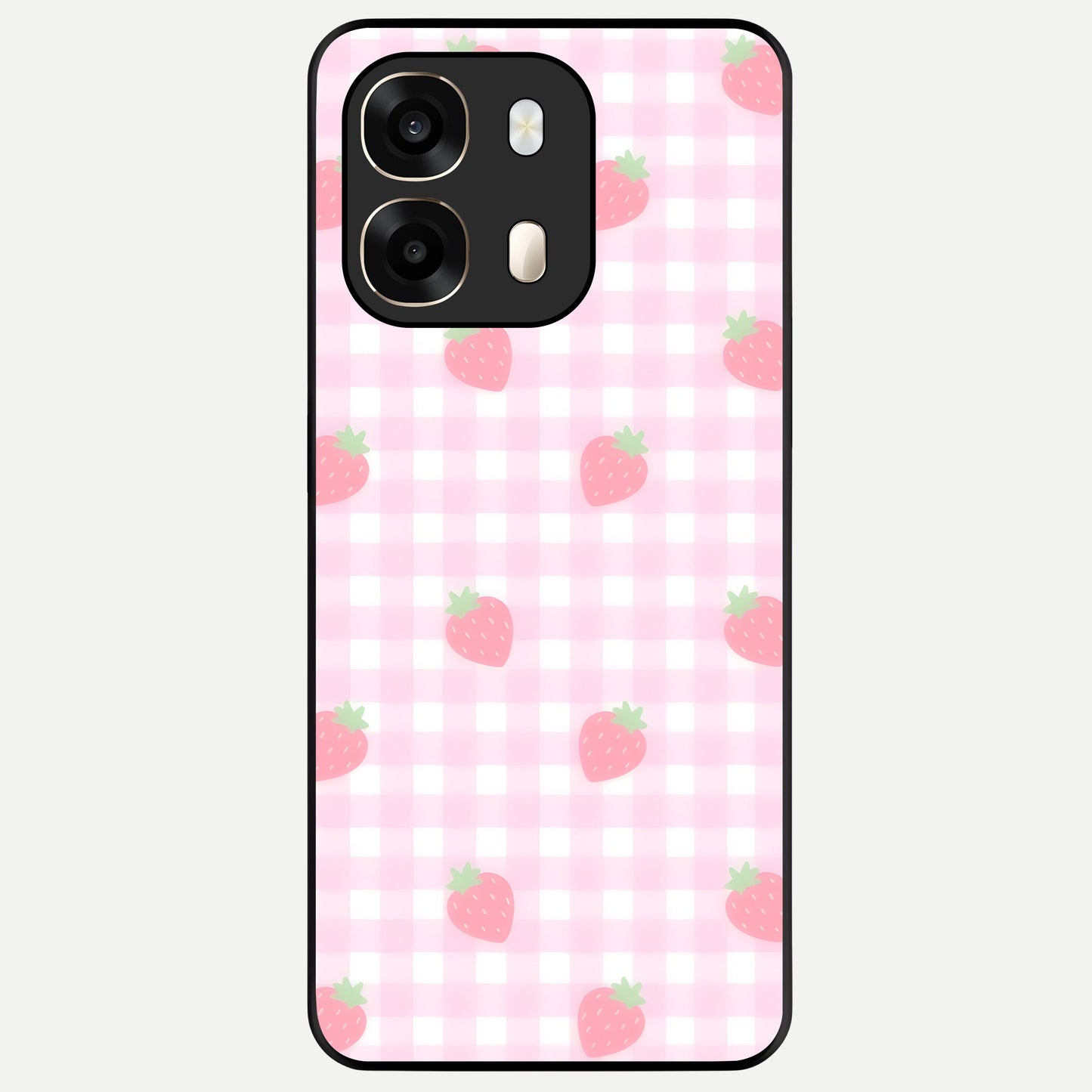  Strawberry Picnic Love Glass Case For Oppo A6  back cover – full design glossy printed glass finish
