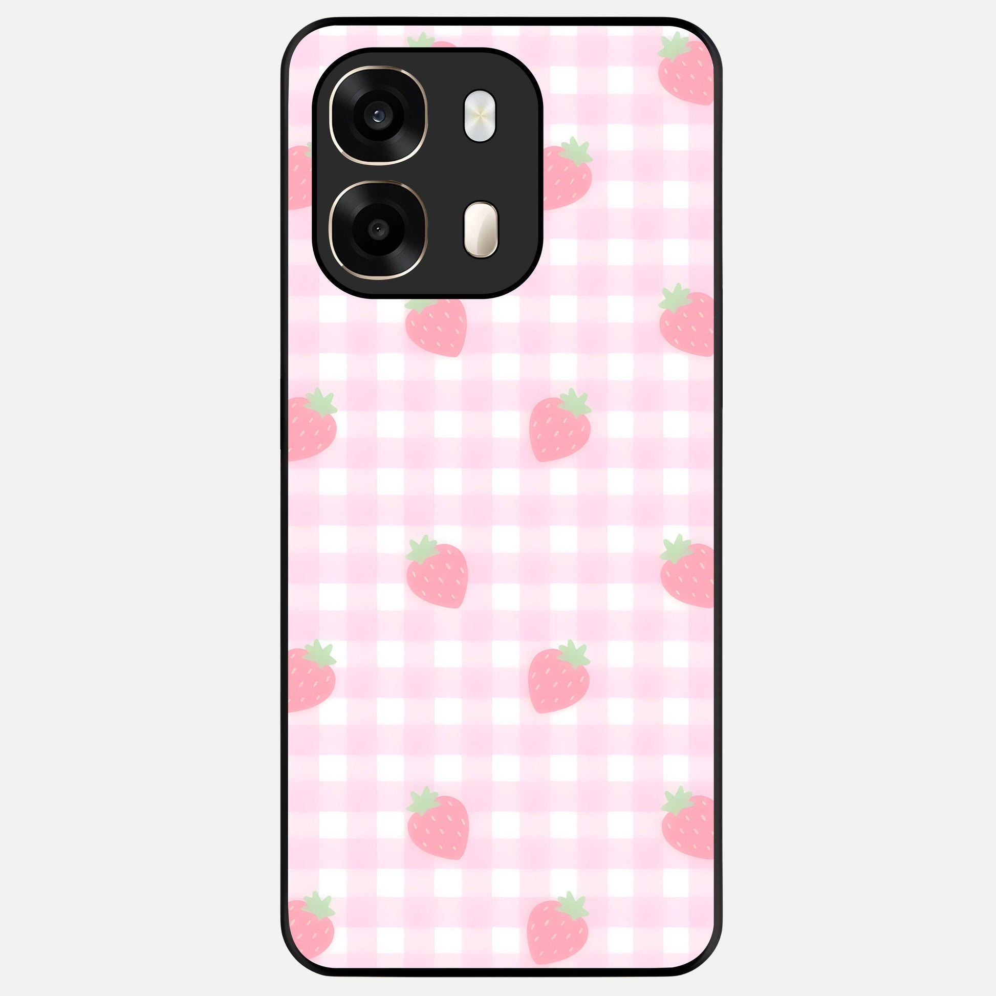  Strawberry Picnic Love Glass Case For Oppo A6  back cover – full design glossy printed glass finish