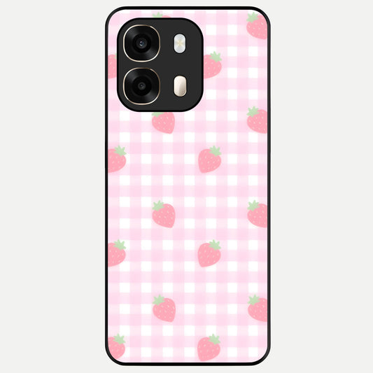  Strawberry Picnic Love Glass Case For Oppo A6  back cover – full design glossy printed glass finish