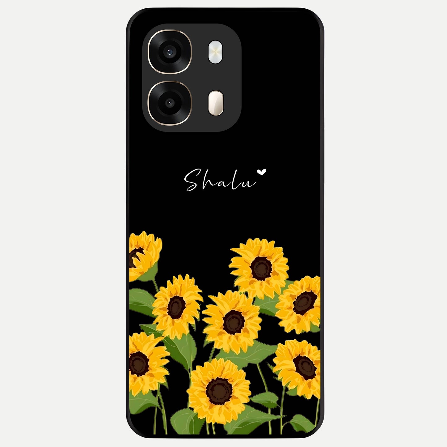  Sunflower Sky Bloom Glass Case For Oppo A6  back cover – full design glossy printed glass finish