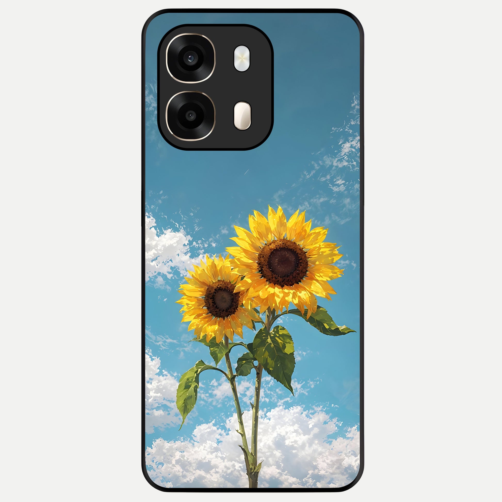  Sunlit Daisy Glow Glass Case For Oppo A6  back cover – full design glossy printed glass finish