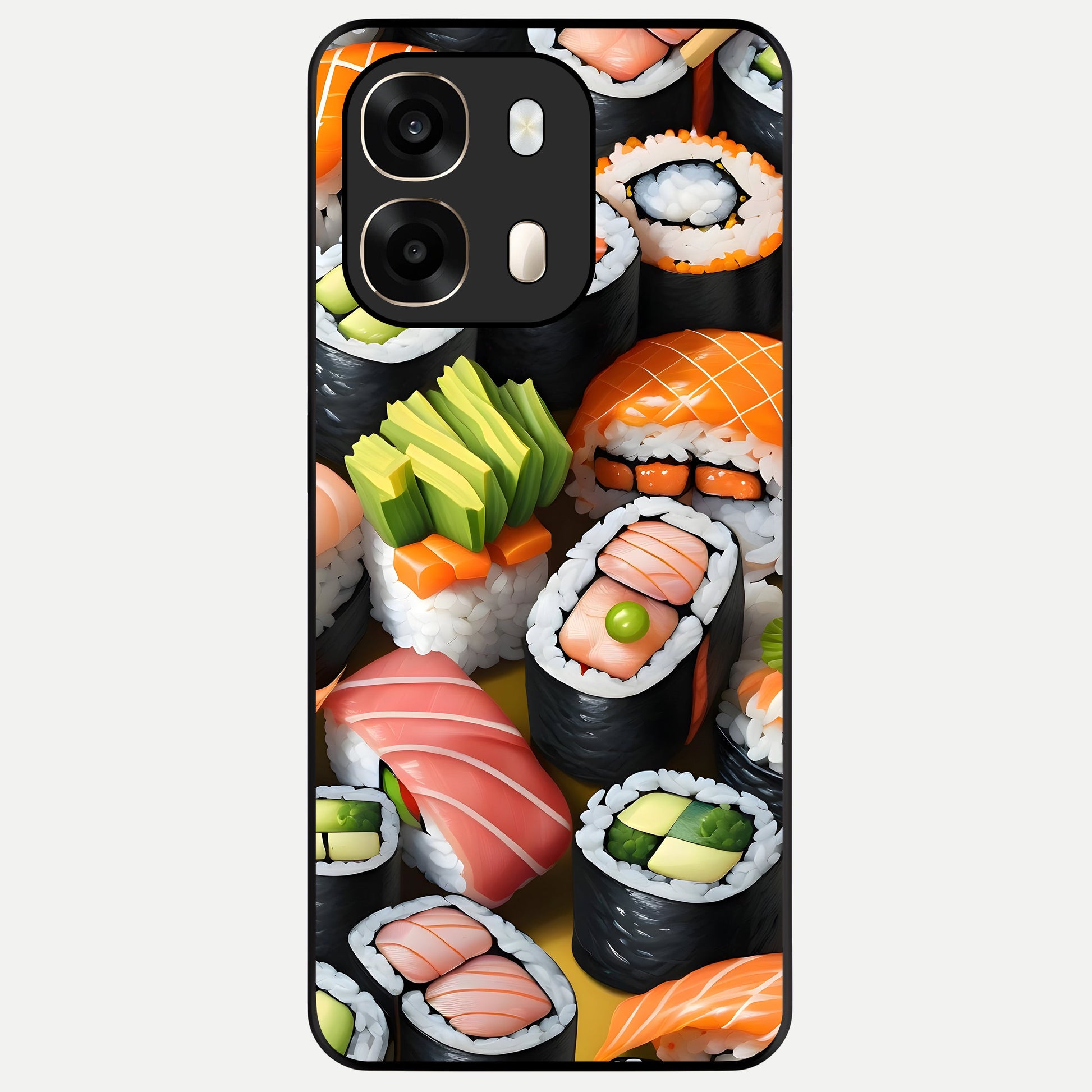  Sushi Food Pattern Glass Case For Oppo A6  back cover – full design glossy printed glass finish