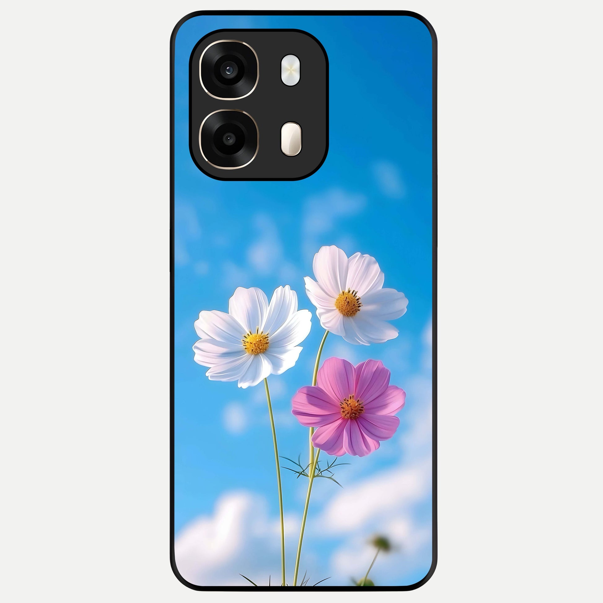  Tripple Flowers With Sky Glass Case For Oppo A6  back cover – full design glossy printed glass finish