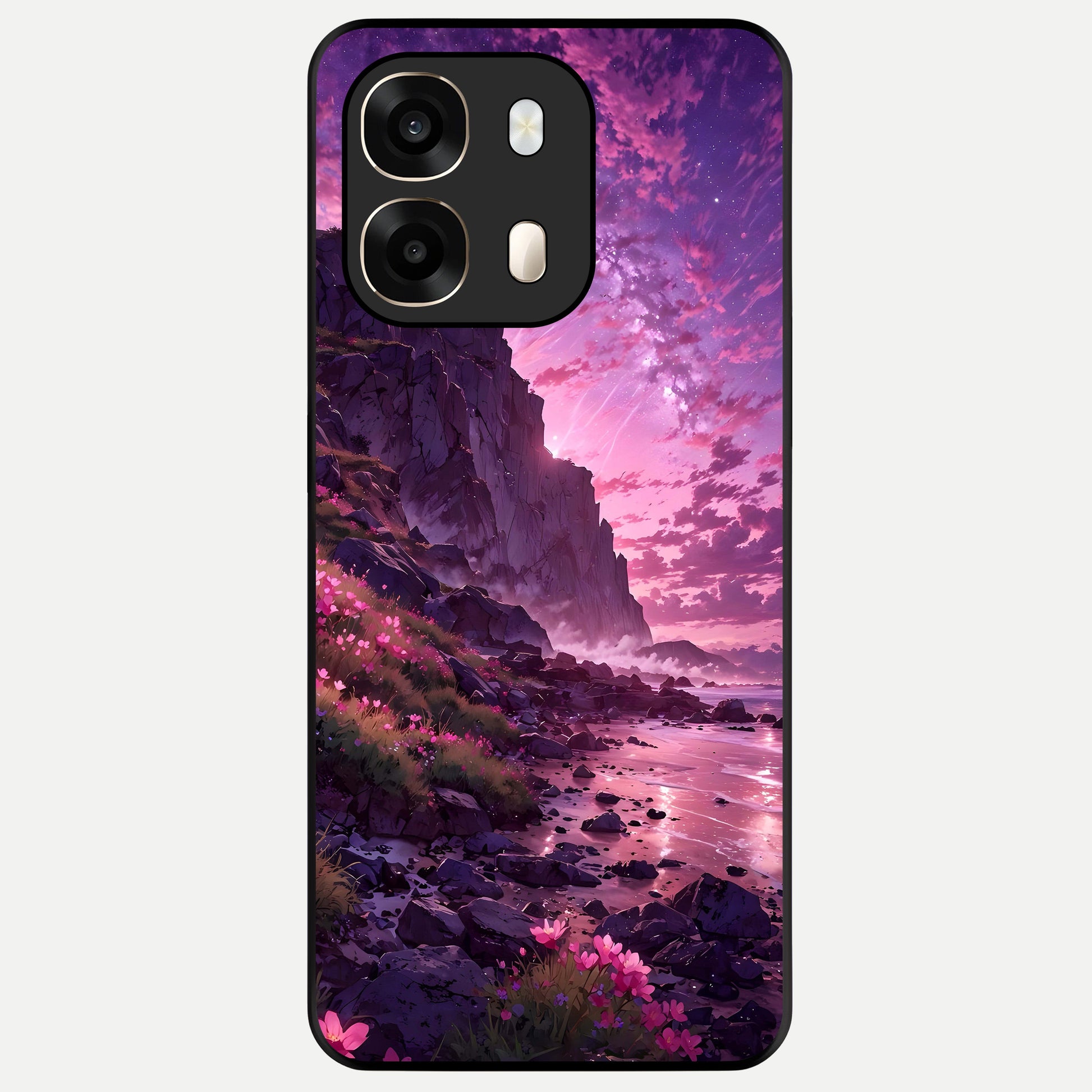 Twilight Blossom Coast Glass Case For Oppo A6  back cover – full design glossy printed glass finish