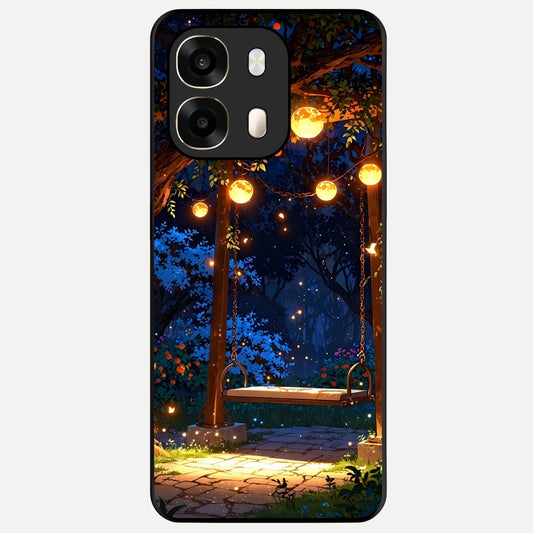  Twilight Garden Swing Glass Case For Oppo A6  back cover – full design glossy printed glass finish
