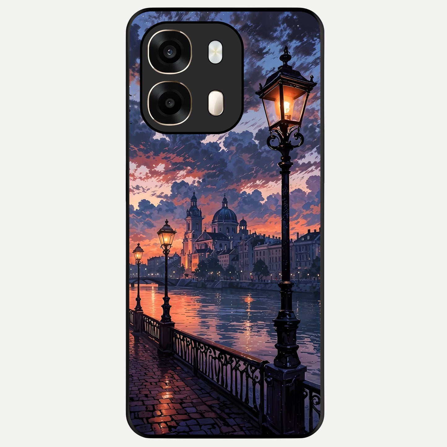  Twilight River Lights Glass Case For Oppo A6  back cover – full design glossy printed glass finish