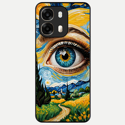  Van Gogh Eye Glass Case For Oppo A6  back cover – full design glossy printed glass finish