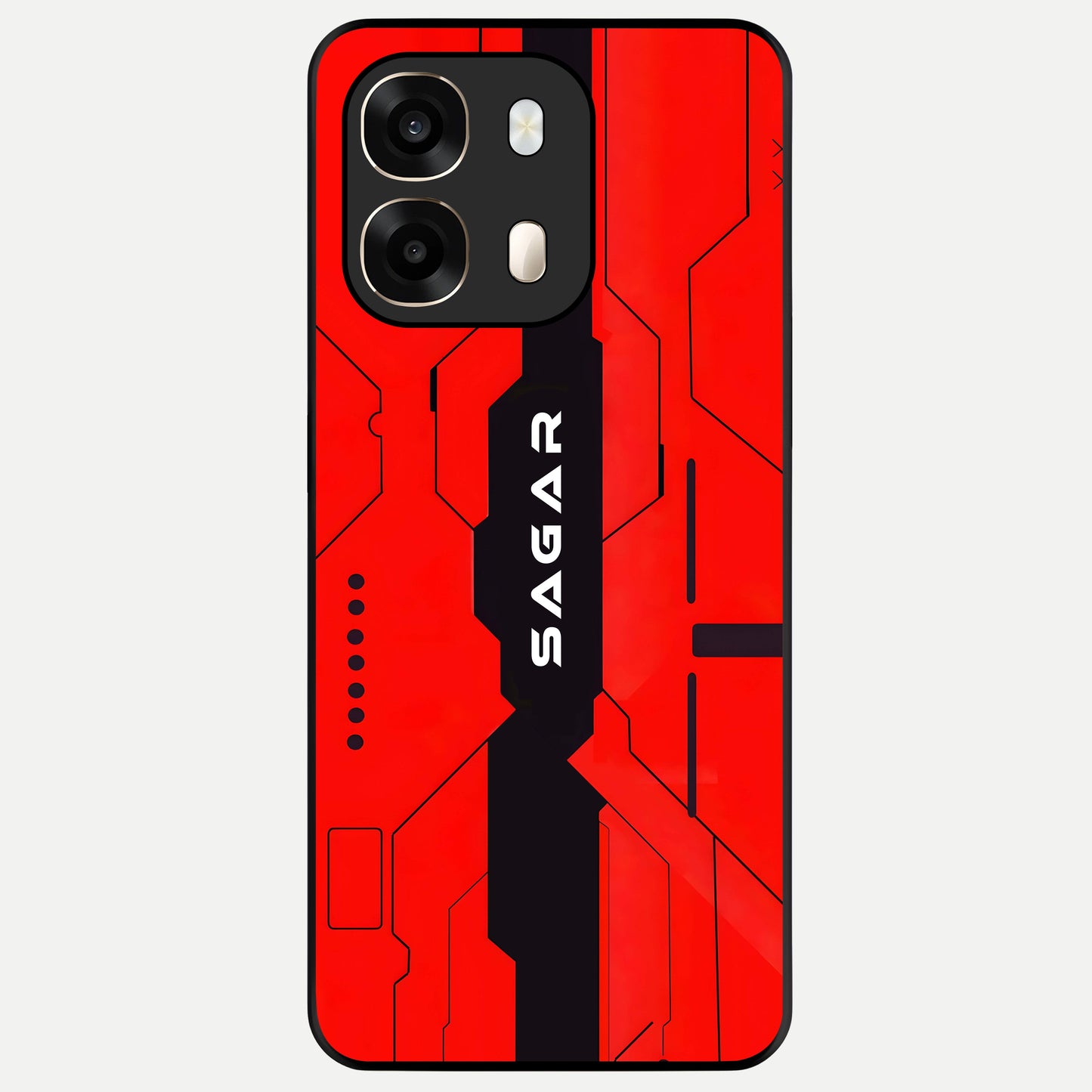  Voltage Rise CYBERPUNK Custom Name Glass Case For Oppo A6  back cover – personalized glossy printed glass finish
