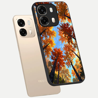  Autumn Sky Rise phone case For Oppo A6  showing premium glass back cover with detailed artwork