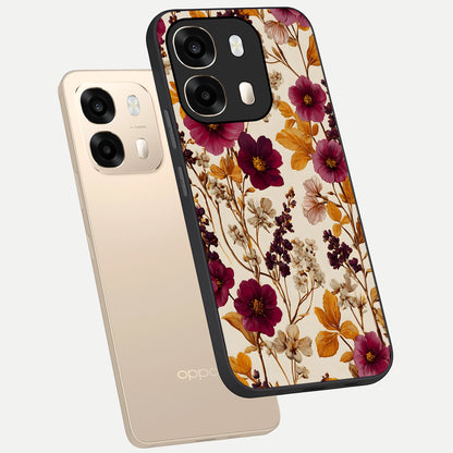  Autumn Wine Bloom phone case For Oppo A6  showing premium glass back cover with detailed artwork
