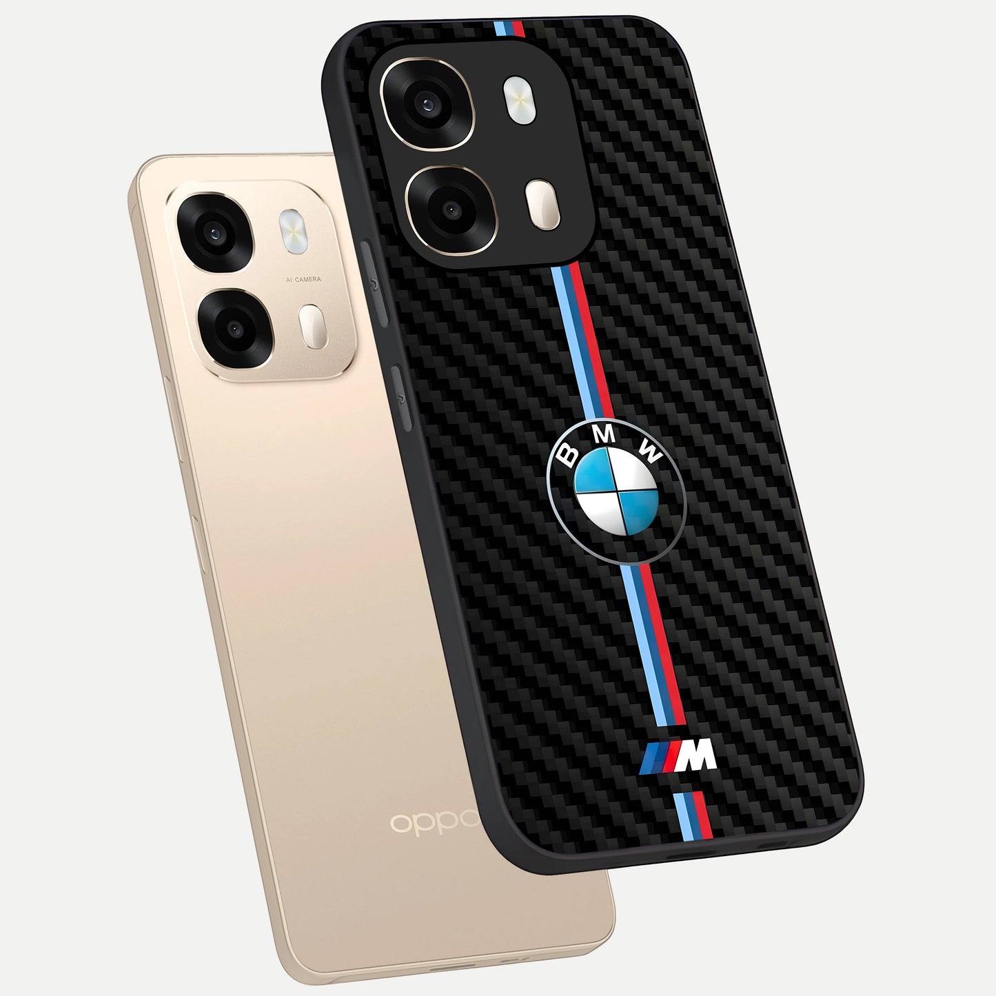  BMW Pattern phone case For Oppo A6  showing premium glass back cover with detailed artwork