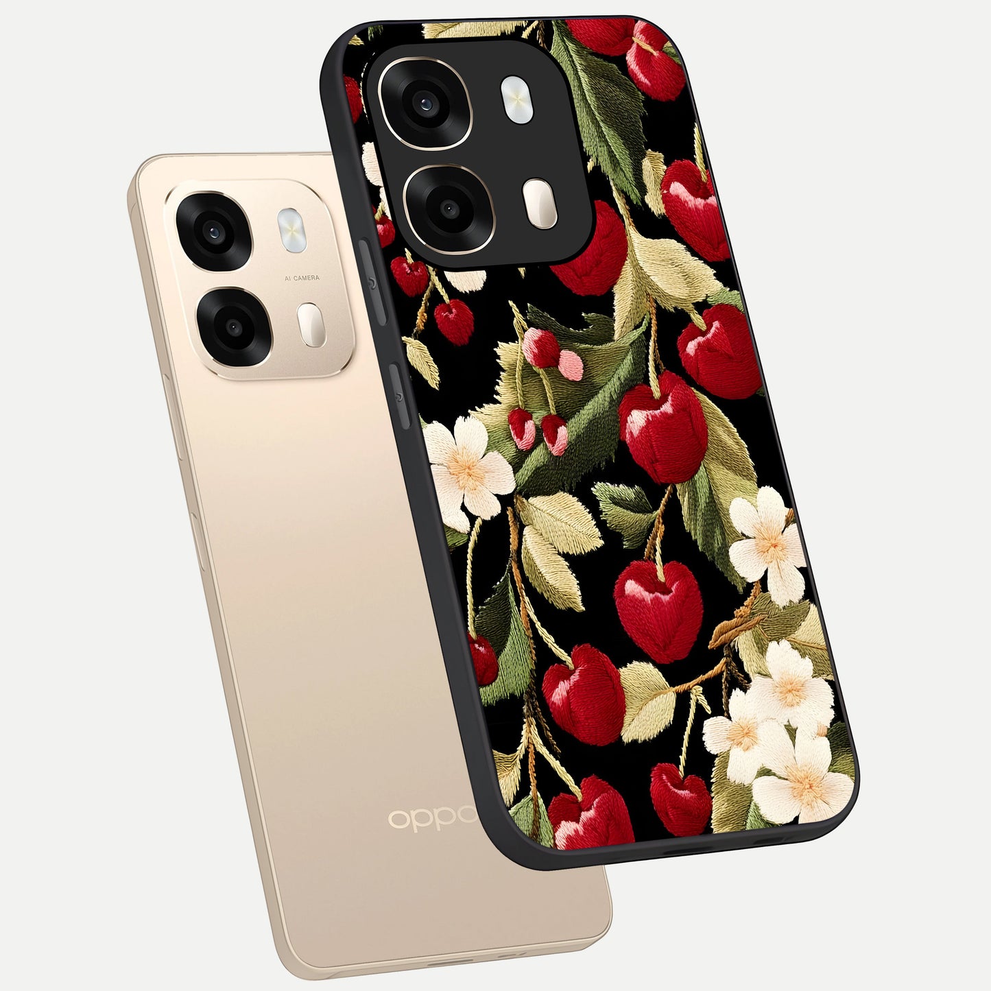  Blooming Spendor Bird phone case For Oppo A6  showing premium glass back cover with detailed artwork