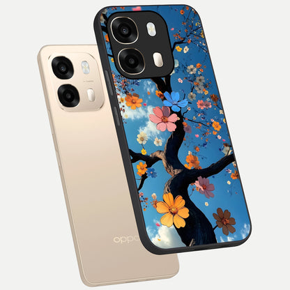  Blossom Dream Sky phone case For Oppo A6  showing premium glass back cover with detailed artwork