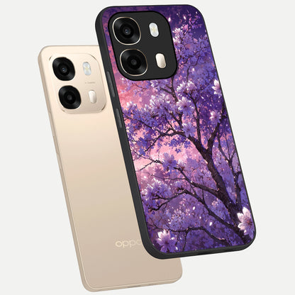  Blossom Tree phone case For Oppo A6  showing premium glass back cover with detailed artwork