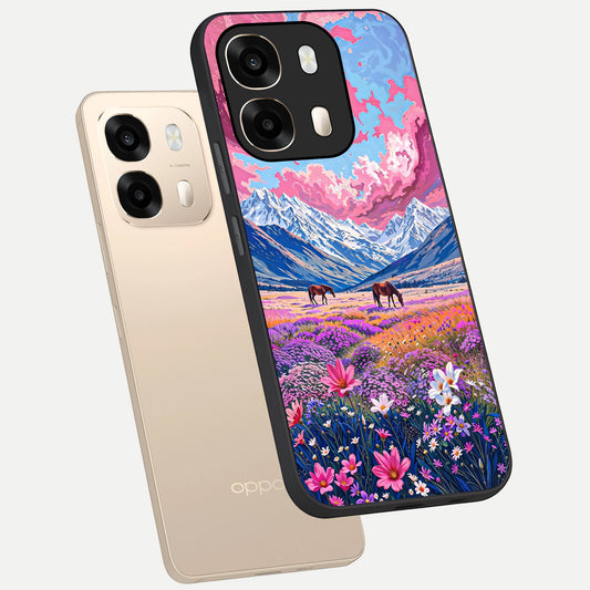  Blossom Valley Dream phone case For Oppo A6  showing premium glass back cover with detailed artwork