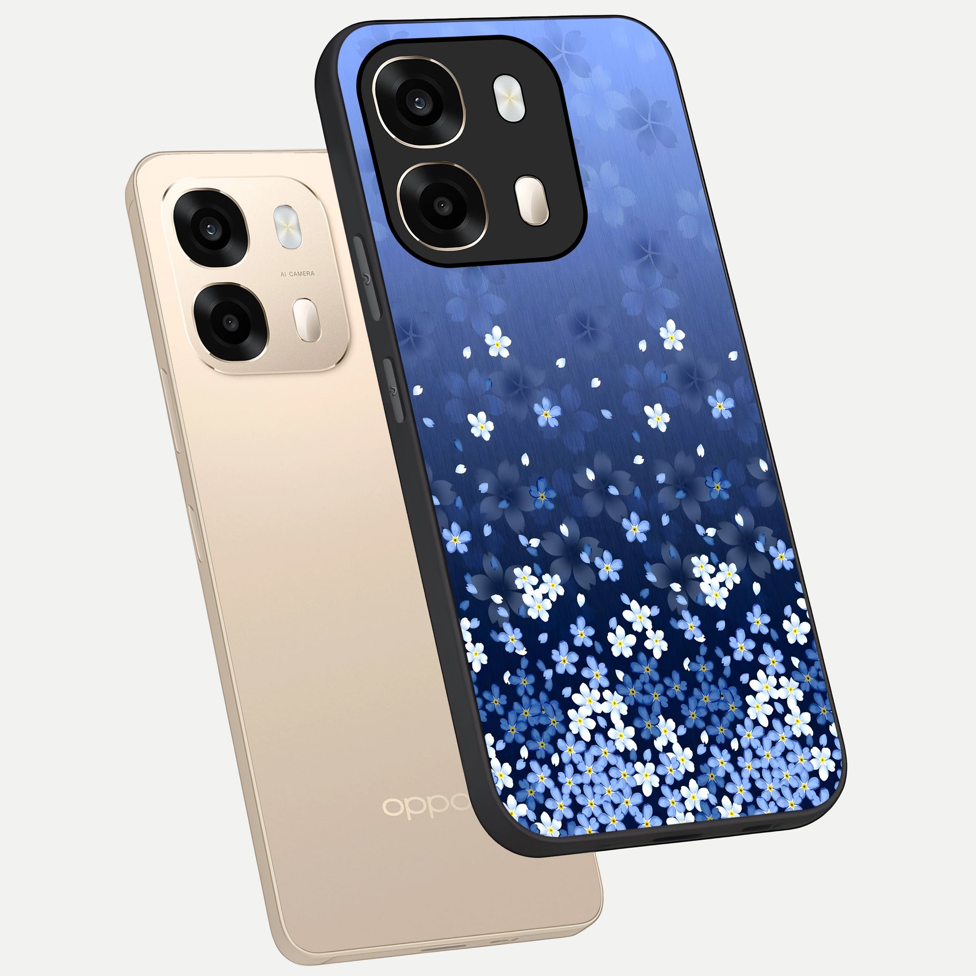  Blue Starry phone case For Oppo A6  showing premium glass back cover with detailed artwork